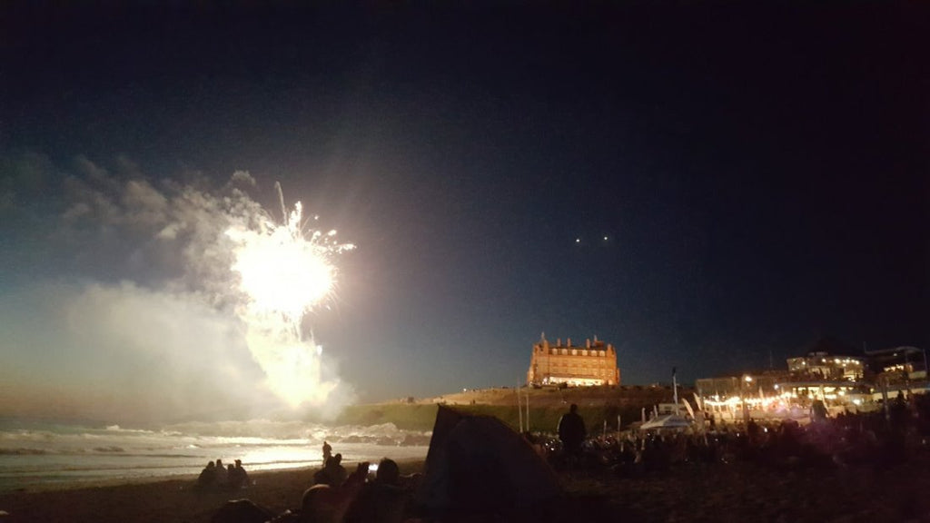 Fireworks at Fistral Beach