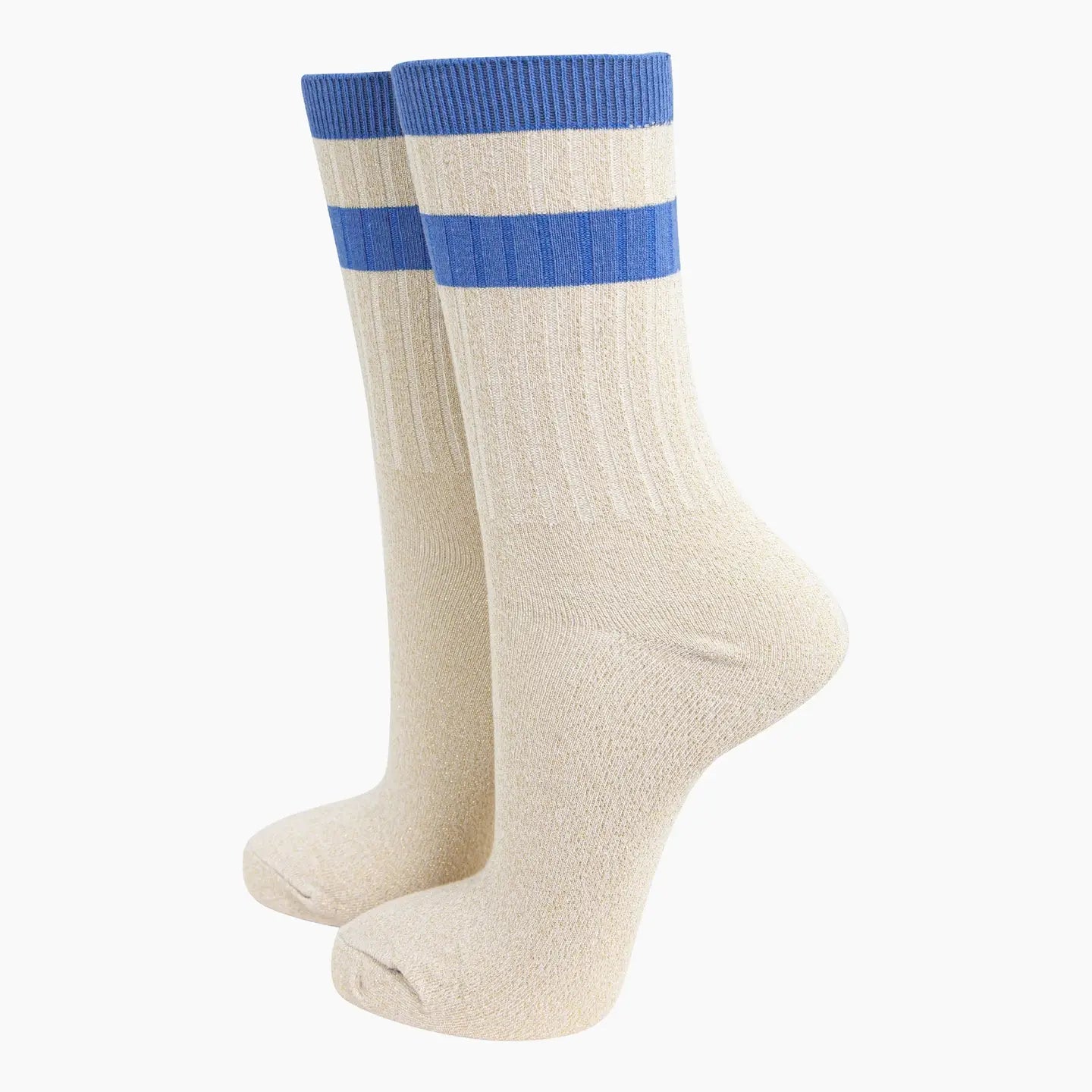 blue and white socks