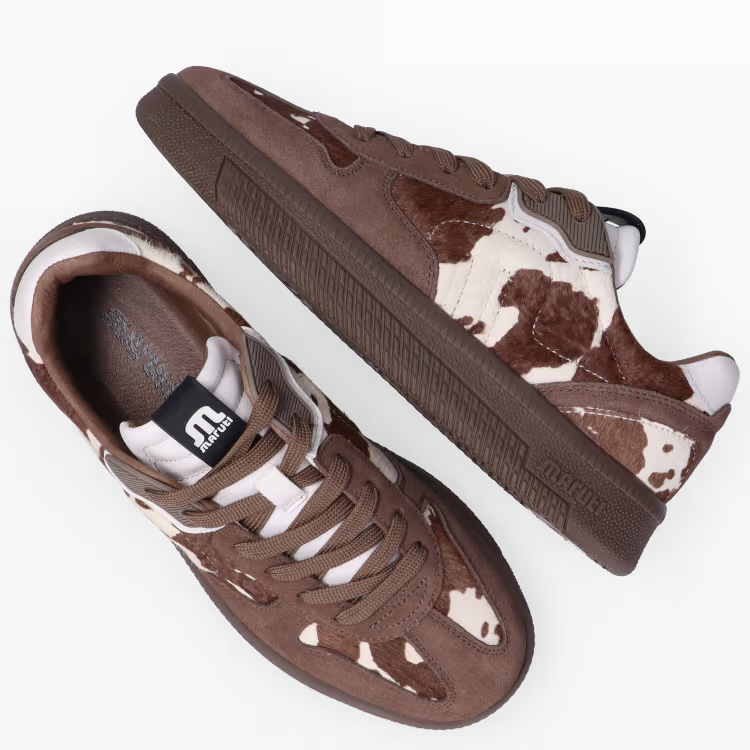 Black white cow print dad sneakers
