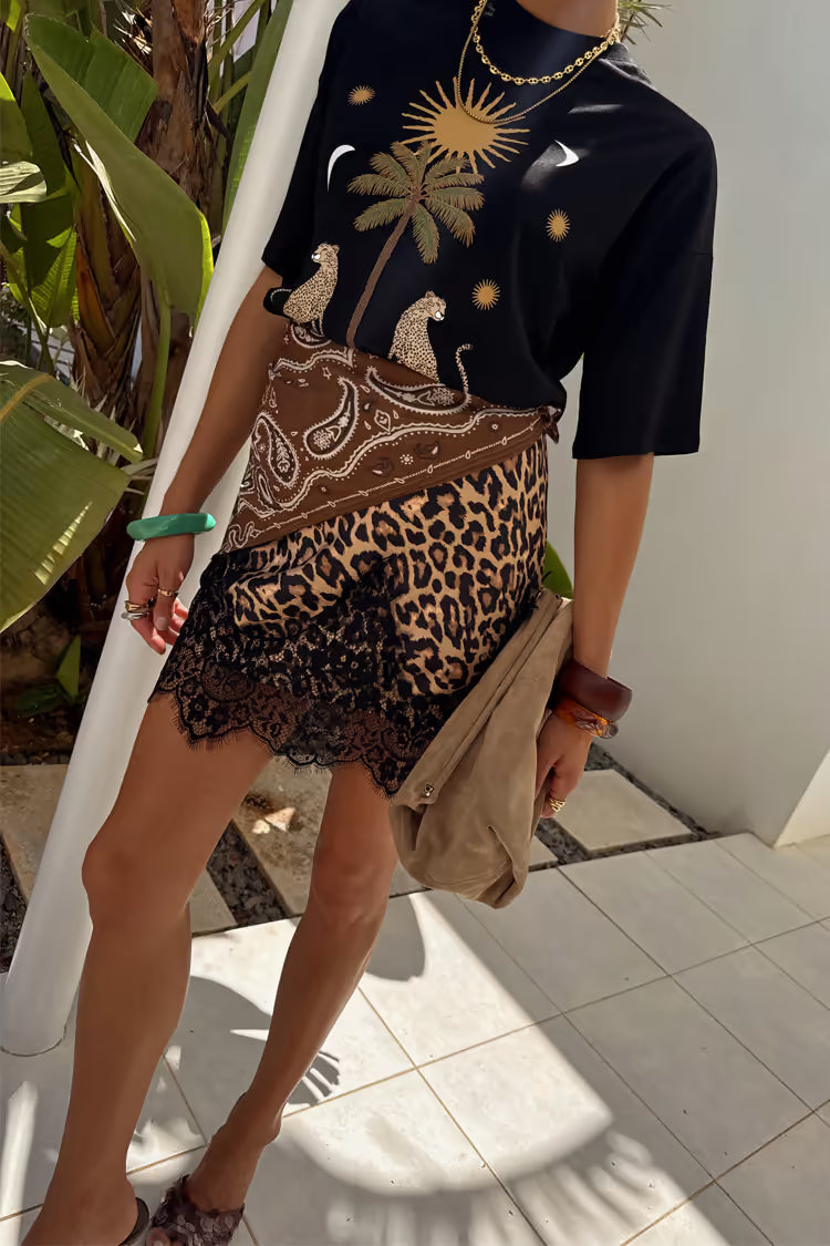 Never Fully Dressed Maeve Mini Leopard Skirt
