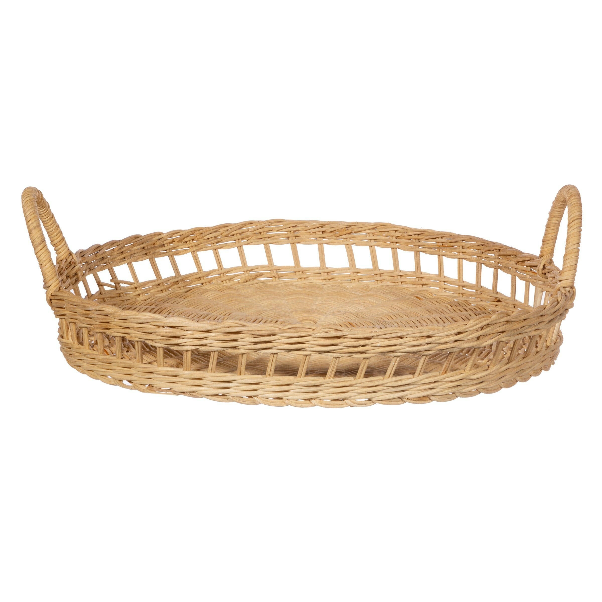 Round Rattan Tray